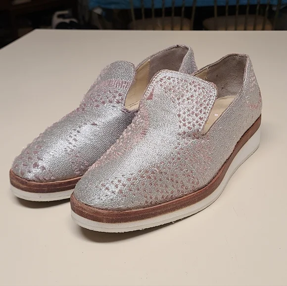 Free People Snake Eyes Metallic slip on casual loafer size 39 - Picture 1 of 10